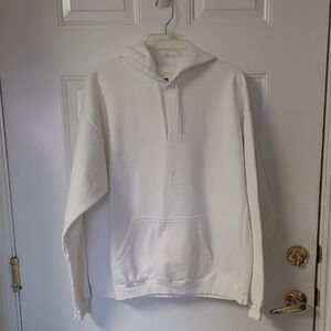 Hanes White Crewneck Hoodie Pullover
